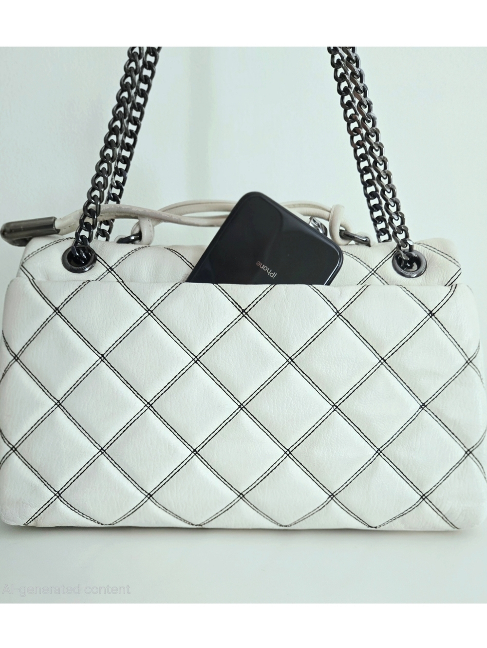 Authentic MARC‎ JACOBS Dual Chain Quilted Leather Crossbody Shoulder Bag - Picture 8 of 16